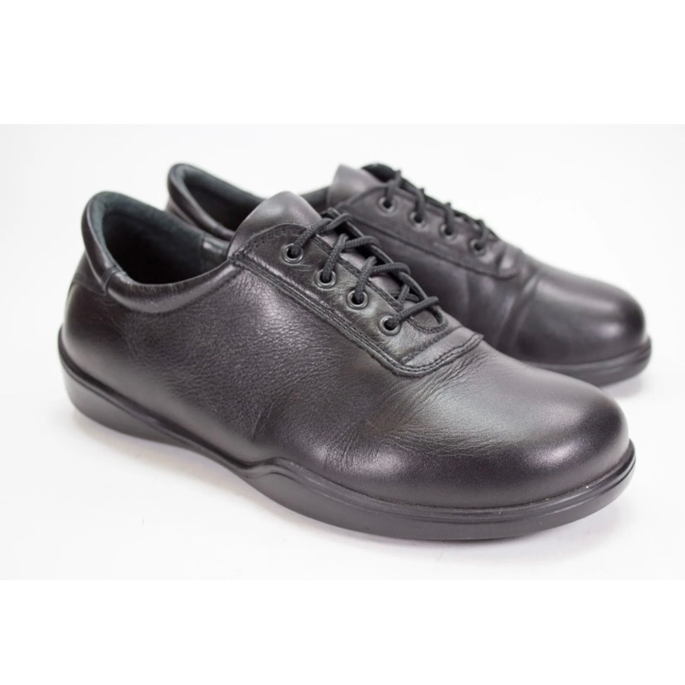 Birkenstock Footprints Womens US 37 US 6-6.5 Black Leather Lace Up Oxford Shoes